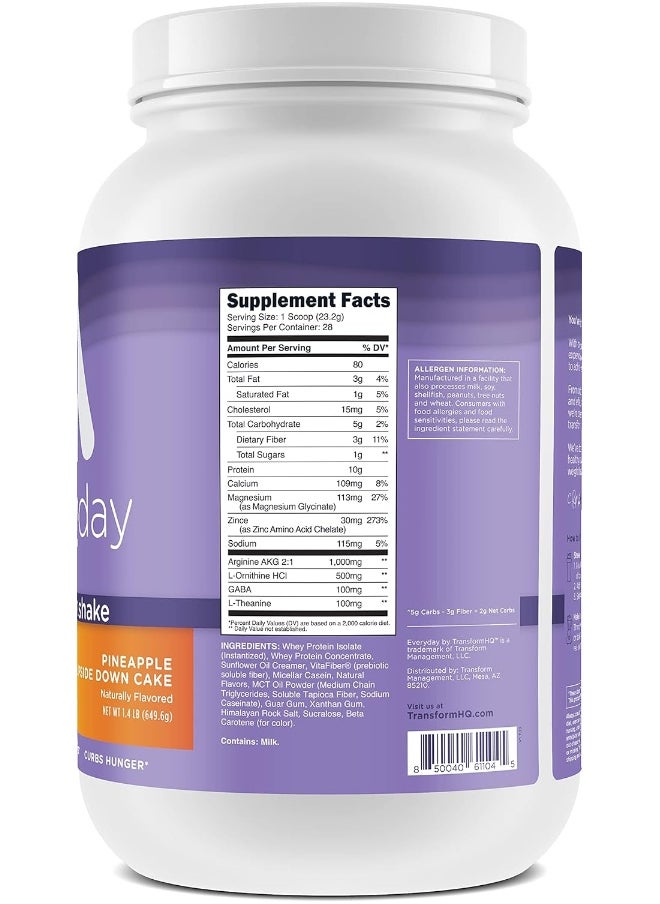 TransformHQ Nighttime Shake, Sleep + Protein Blend, Pineapple Upside Down Cake Flavor