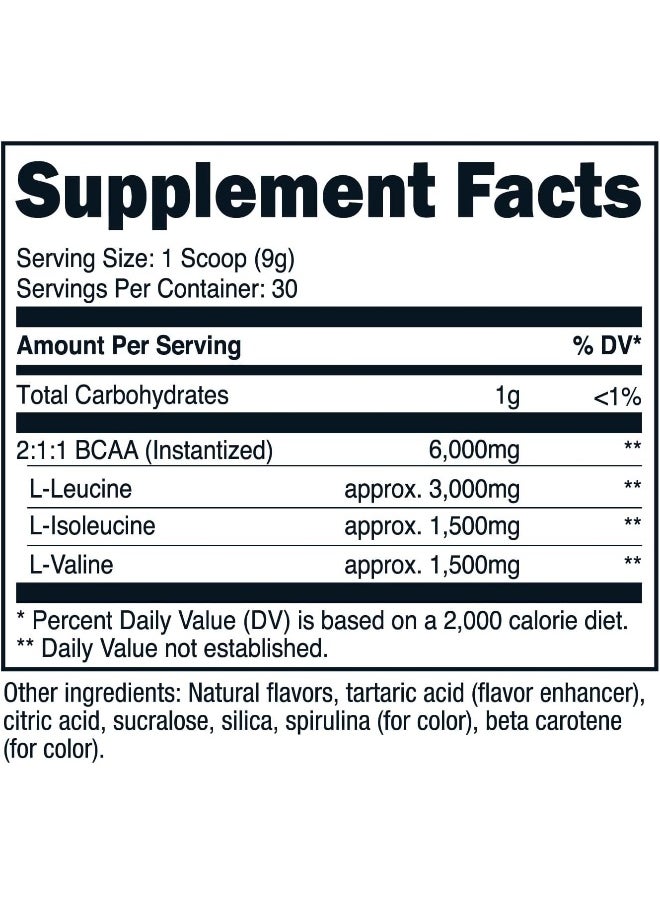 Bcaa Powder 2:1:1 (Green Apple, 30 Servings) - Branched Chain Amino Acids