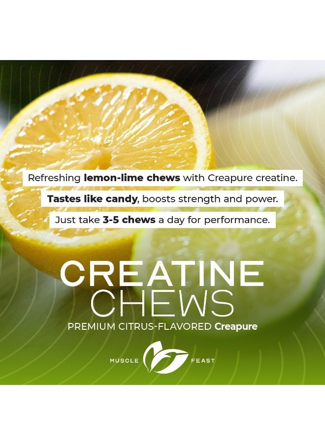 Vegan Creatine Monohydrate, Gluten-Free Creapure Chews, Lemon Lime, 120 Tabs