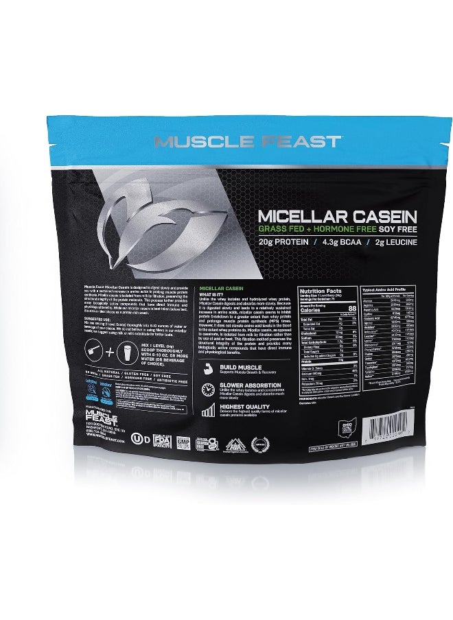 Micellar Casein Protein, All Natural Pasture Raised Hormone Free Soy Free, Unflavored, 4Lb
