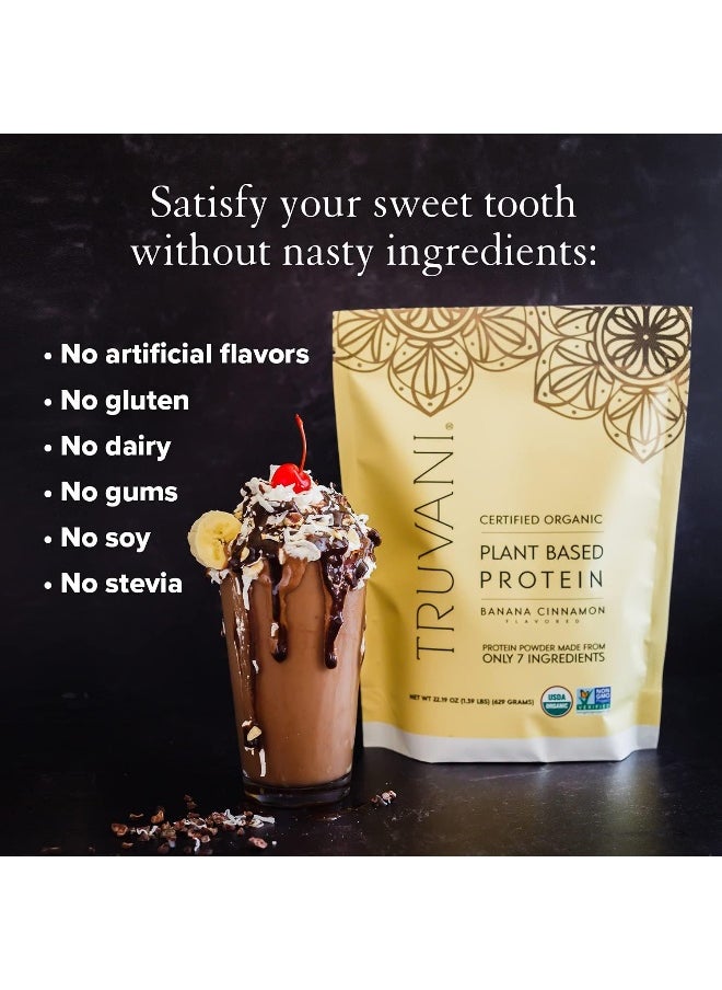 Vegan Pea Protein Powder | Banana Cinnamon | 20G Organic Plant Based Protein | 10 Servings