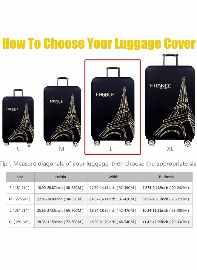 hickened Luggage Cover, Water proof Travel Gear Luggage Protective Cover, Washable Spandex Suitcase Cover for 25