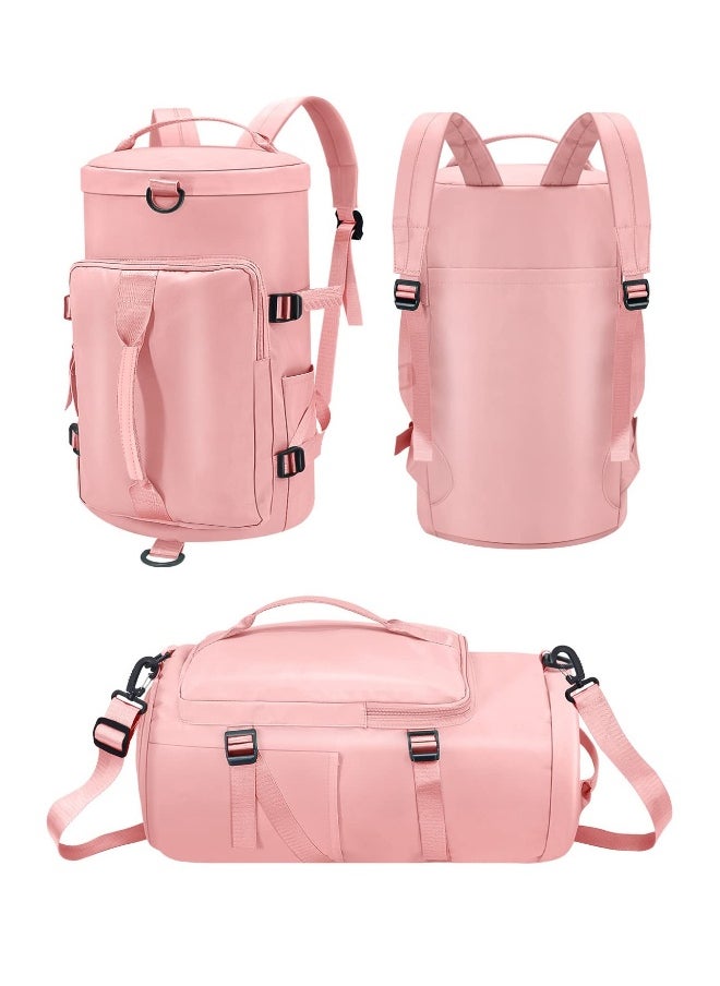 Multifunctional Gym Duffle Bag with Shoe Compartment for Men and Women Dry and Wet Separation Ideal for Travel and Weekend Getaways Pink