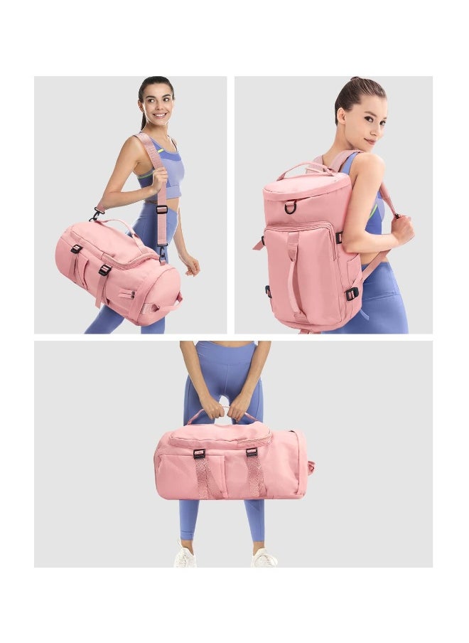 Multifunctional Gym Duffle Bag with Shoe Compartment for Men and Women Dry and Wet Separation Ideal for Travel and Weekend Getaways Pink