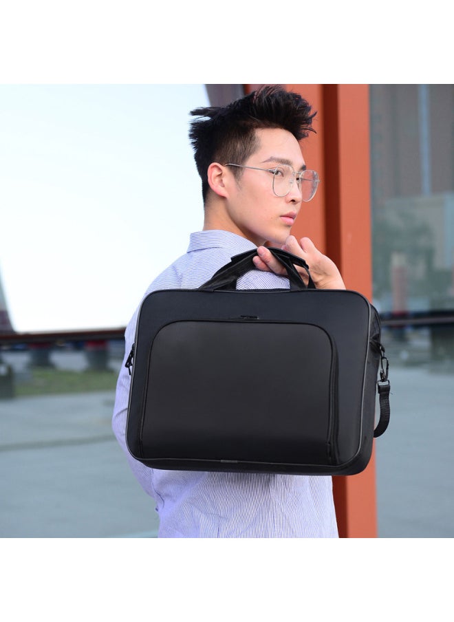 Large Capacity Computer Bag Portable Single Shoulder Slant Cross 15.6 Inch 17 Inch Business Document Computer Bag-Dimensions:15.6-inch Thick