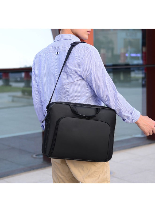 Large Capacity Computer Bag Portable Single Shoulder Slant Cross 15.6 Inch 17 Inch Business Document Computer Bag-Dimensions:15.6-inch Thick