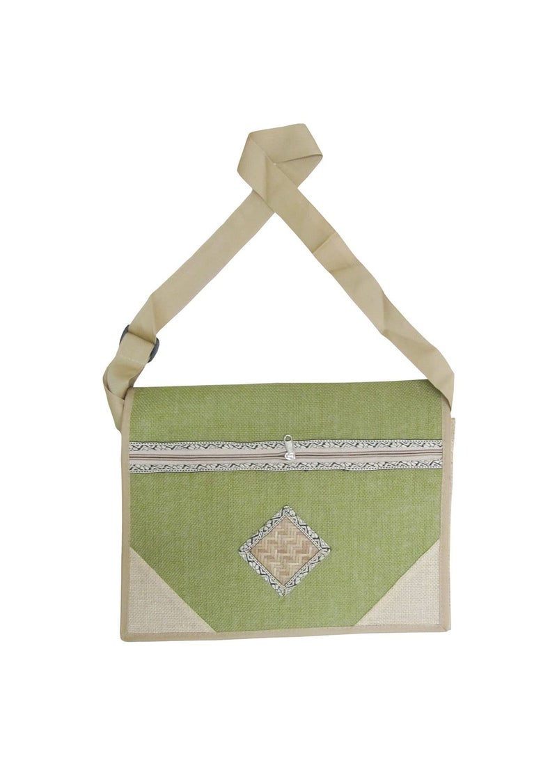 Garvi Gurjari A Gujarat Govt Enterprise Handmade Jute Laptop Bag GreenGGVJAJB06