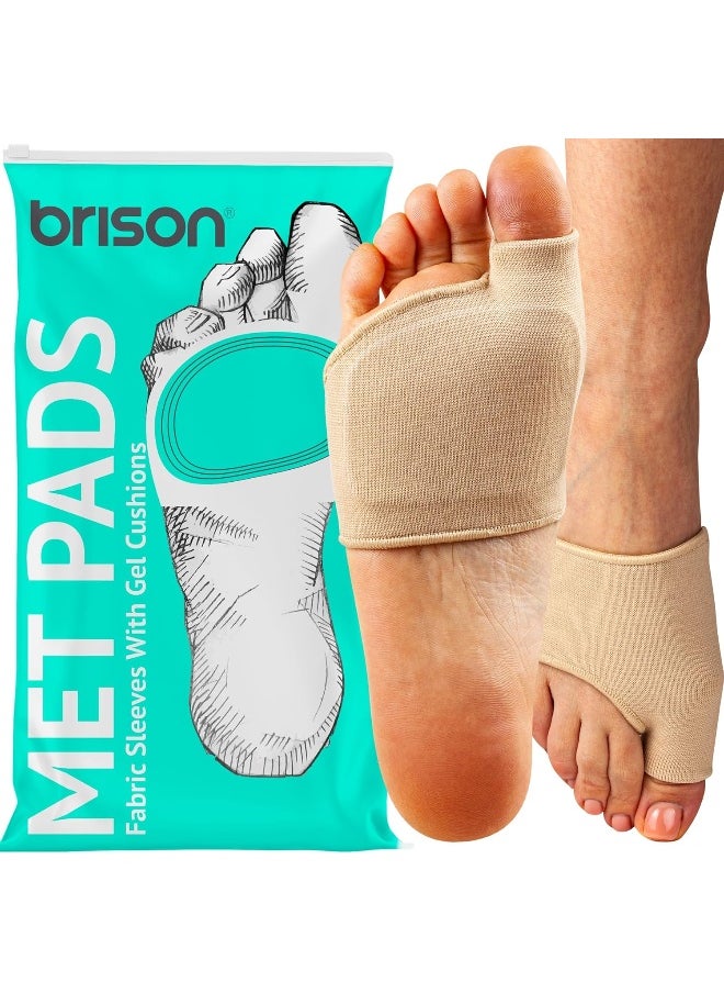 Metatarsal Pads For Women And Men Ball Of Foot Cushion - Gel Sleeves Cushions Pad - Fabric Soft Socks For Supports Feet Pain Relief - M (Men 7.5-9.5, Women 9-11)