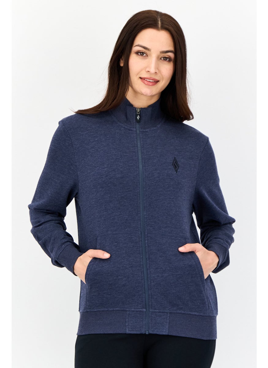 Women Sportswear Fit Full Zip Outdoor Sweatshirt, Navy