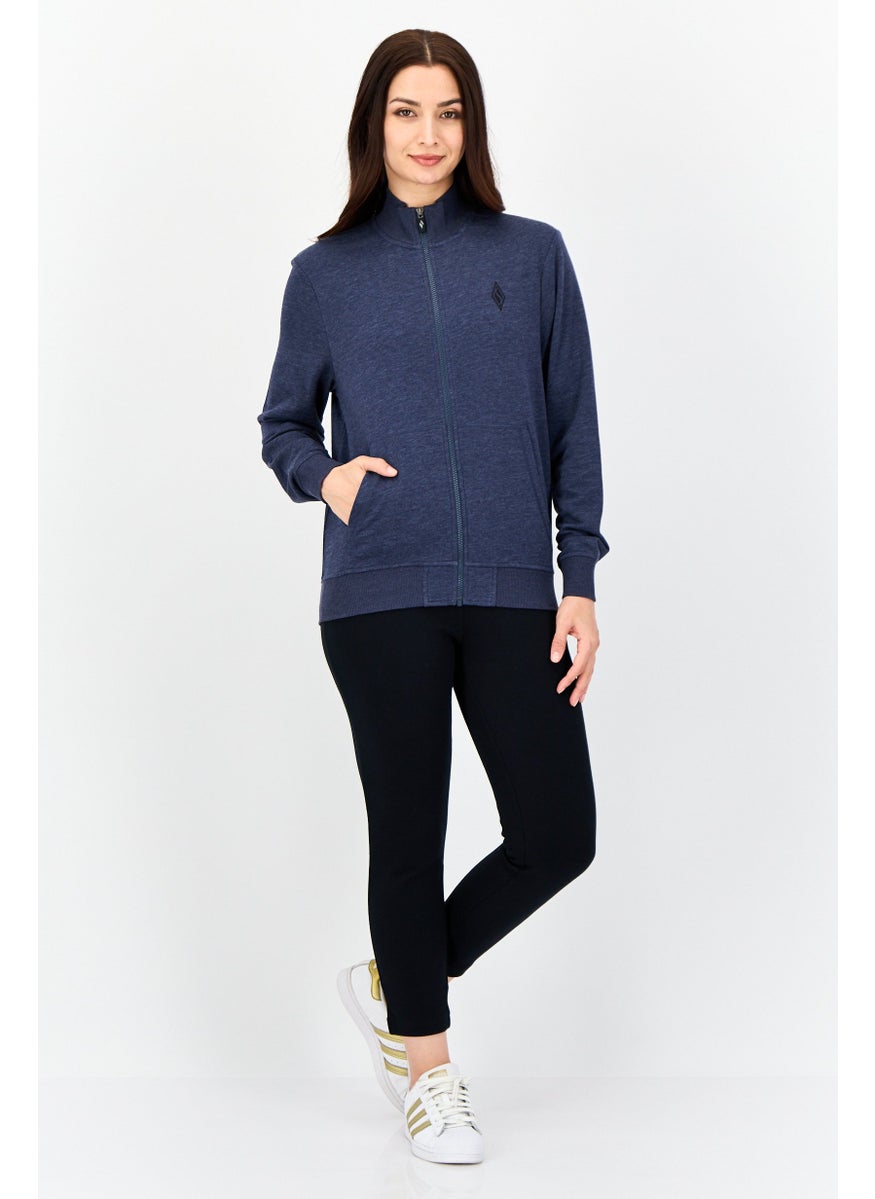 Women Sportswear Fit Full Zip Outdoor Sweatshirt, Navy
