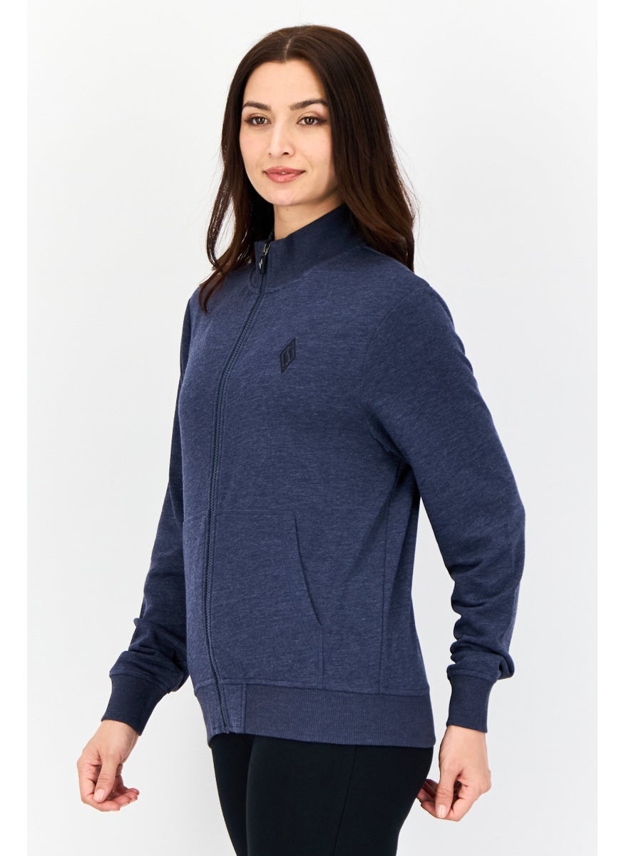 Women Sportswear Fit Full Zip Outdoor Sweatshirt, Navy