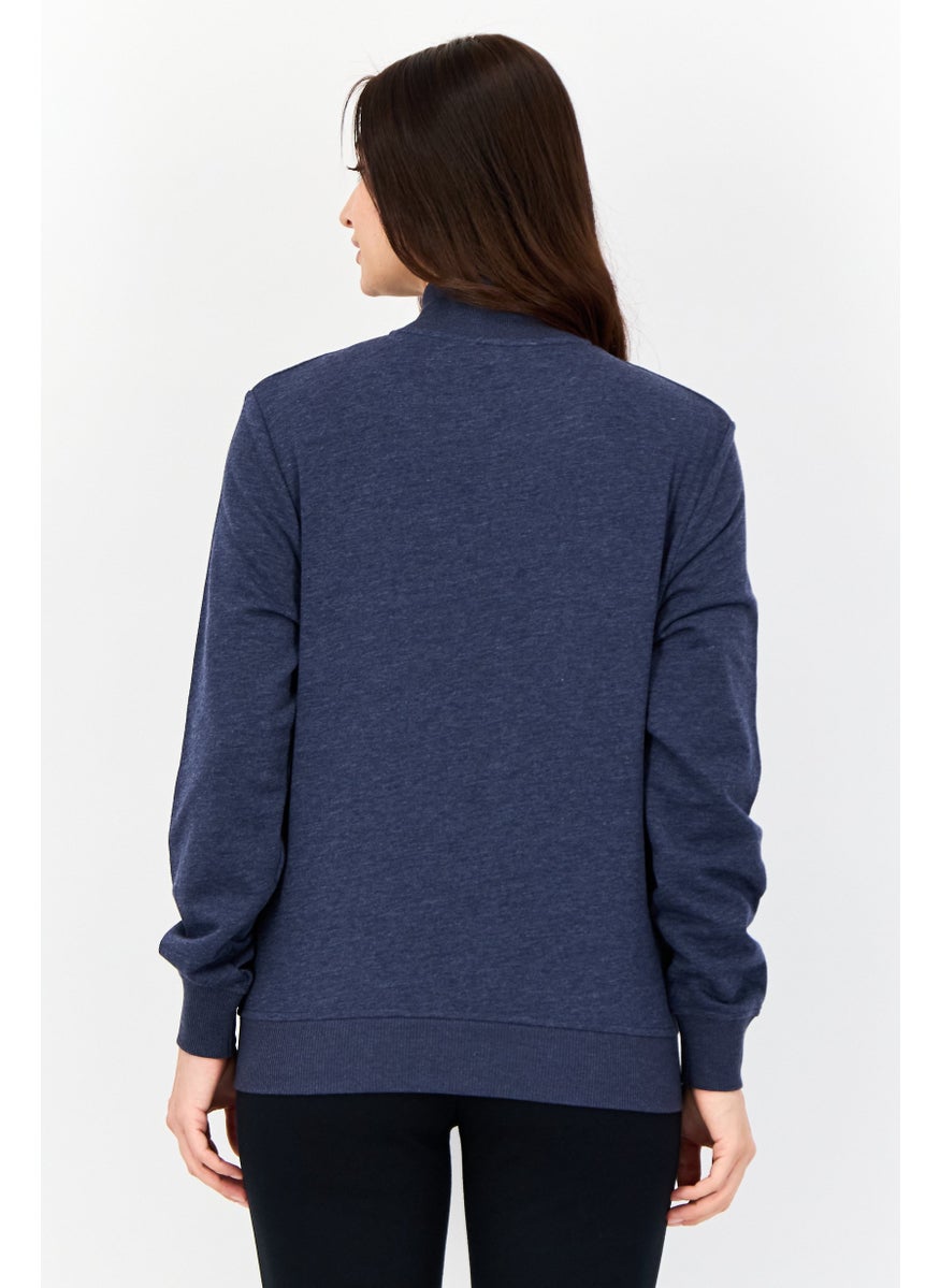 Women Sportswear Fit Full Zip Outdoor Sweatshirt, Navy