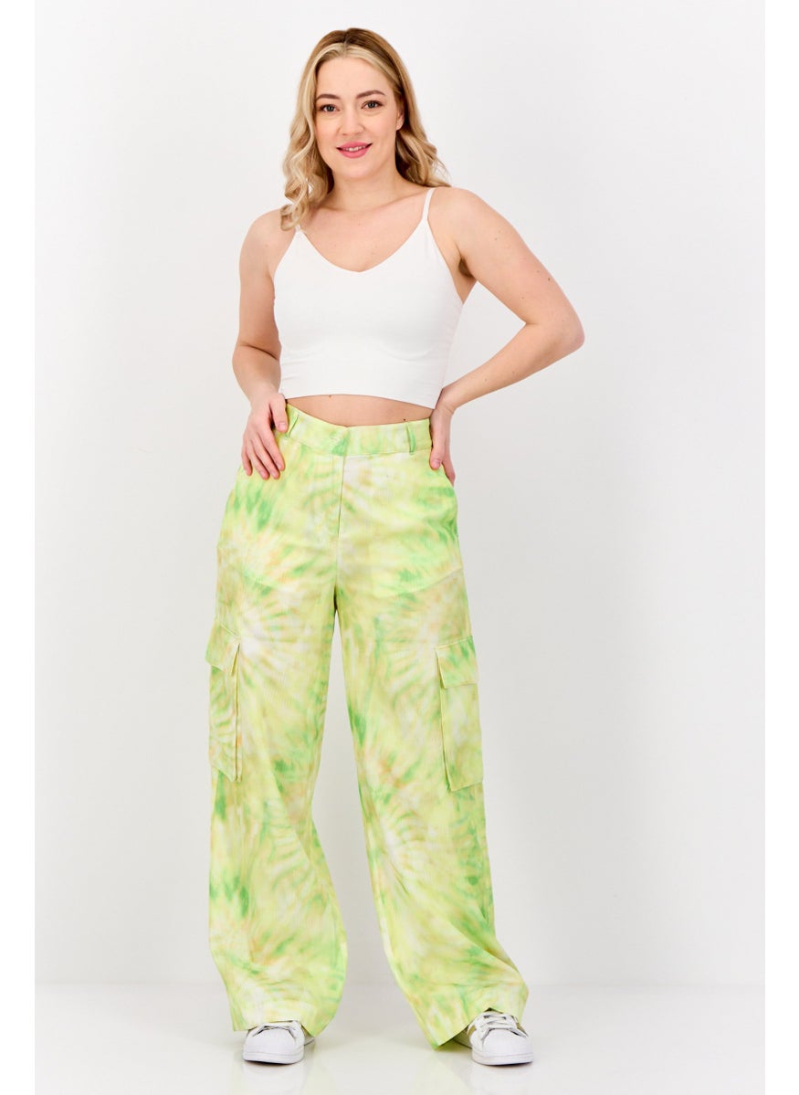 Women Regular Fit Tie Dye Cargo Pants, Multicolor