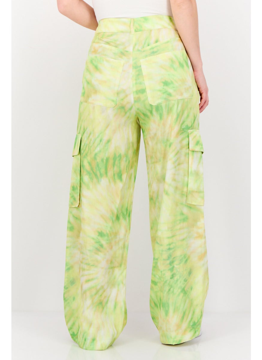 Women Regular Fit Tie Dye Cargo Pants, Multicolor