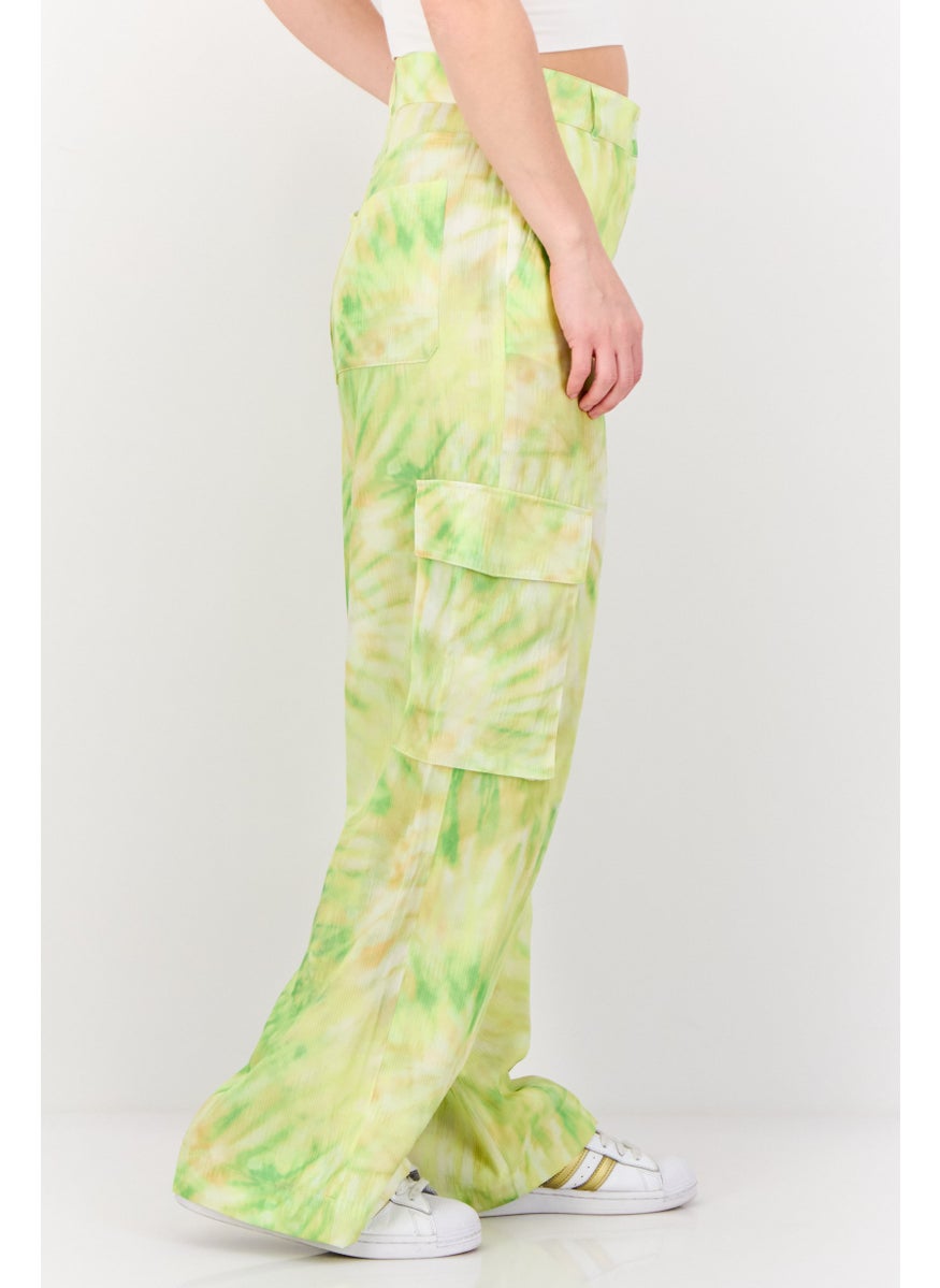 Women Regular Fit Tie Dye Cargo Pants, Multicolor