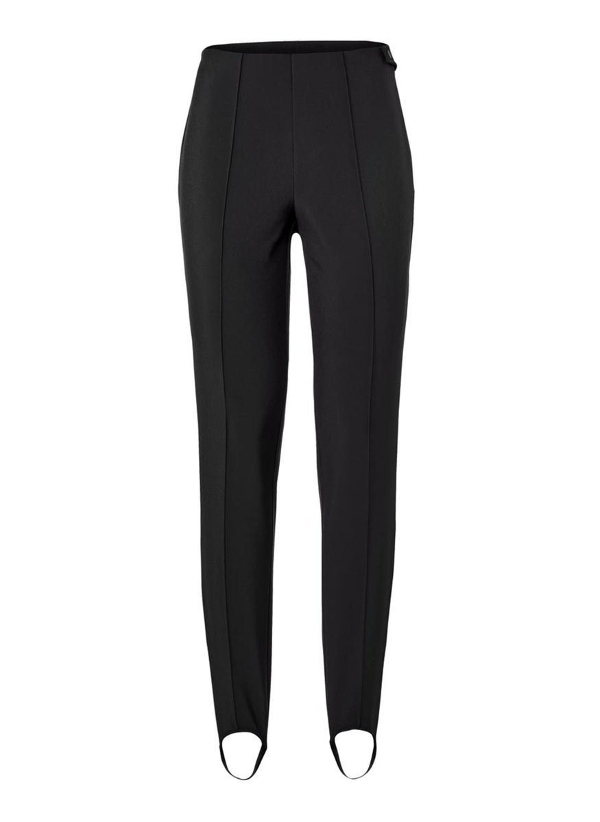 Women Regular Fit Solid Straight Leg Pants, Black