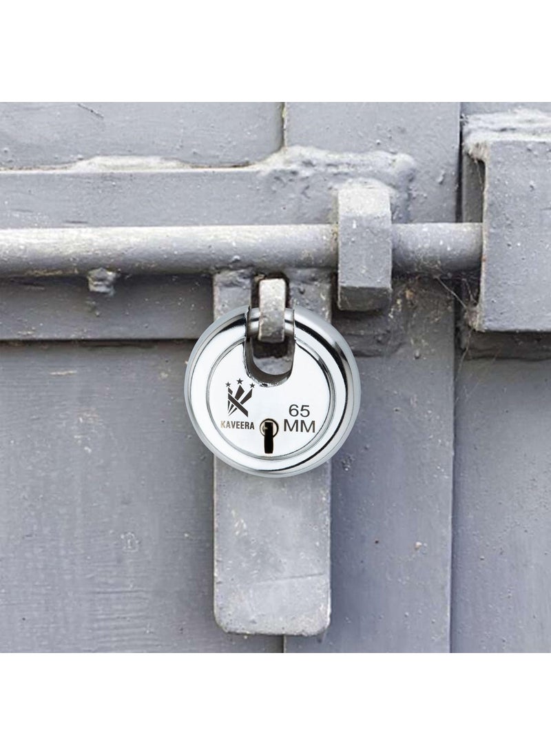 Disc Lock for Storage Unit 23465mm Stainless Steel Keyed Padlock with Keys Outdoor Waterproof Storage Lock for Storage Locker Shed Gate Fence Heavy Duty Discus Keyed Pad Lock