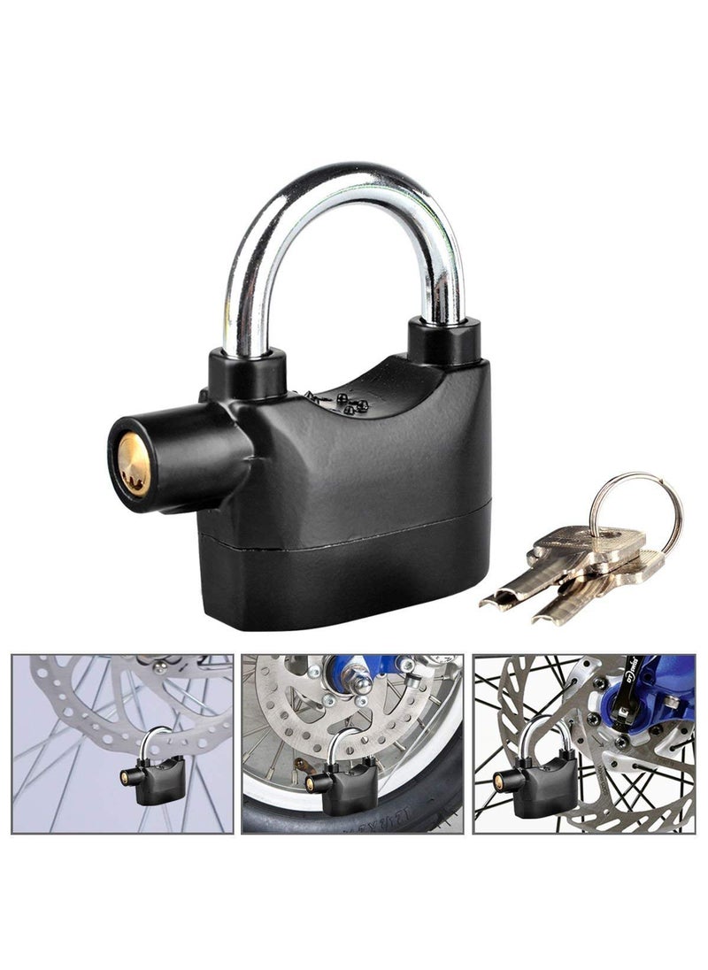 Brajin Steel Alarm Lock high Security Design Sensor Heavy Duty Siren Alarm Padlock for Home Office Bikes ColorBlack