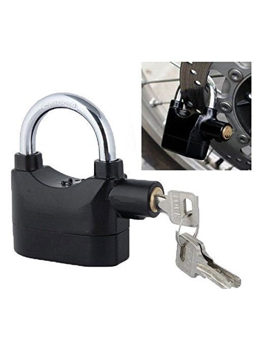 Brajin Steel Alarm Lock high Security Design Sensor Heavy Duty Siren Alarm Padlock for Home Office Bikes ColorBlack