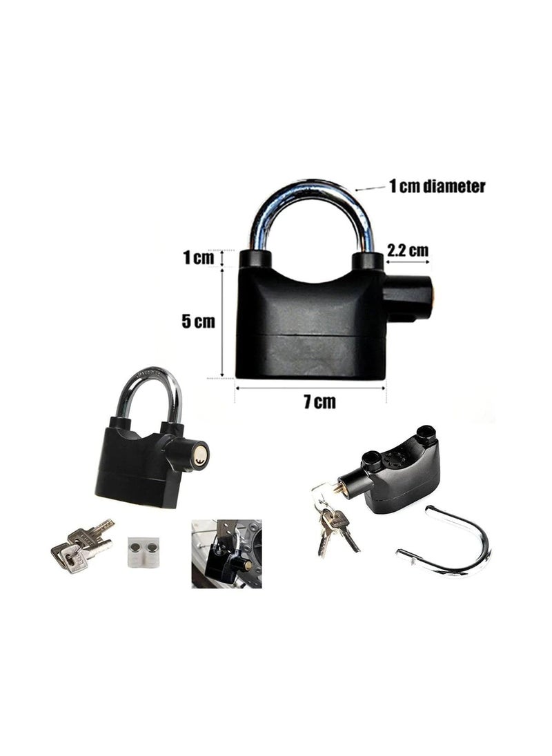 Vaxtore Security Padlock Door Security Alarm Lock for Home Safety Bicycle Motorbike Waterproof AntiTheft Motion Detection Siren 110DBA Heavy Duty Shackle Lock with 3 Keys MultiPurpose