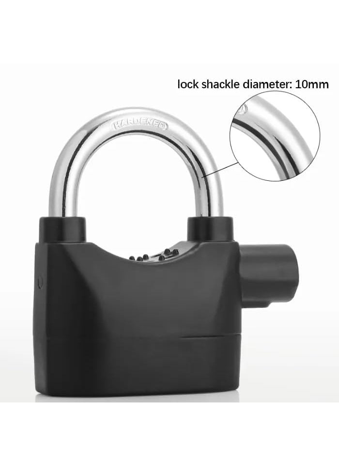 Vaxtore Security Padlock Door Security Alarm Lock for Home Safety Bicycle Motorbike Waterproof AntiTheft Motion Detection Siren 110DBA Heavy Duty Shackle Lock with 3 Keys MultiPurpose