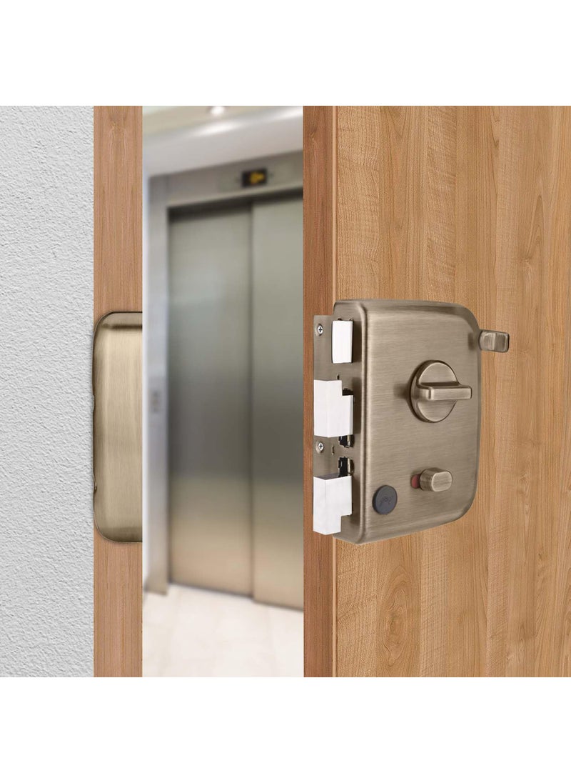 Godrej Centaur Rim Lock I Worlds 1st Dual Motion Lock Ultra XL Technology 4 Keys I 1CK Latch Lock for Main Safety Door I Suitable for Single Double Wooden Door I Antique Brass Finish