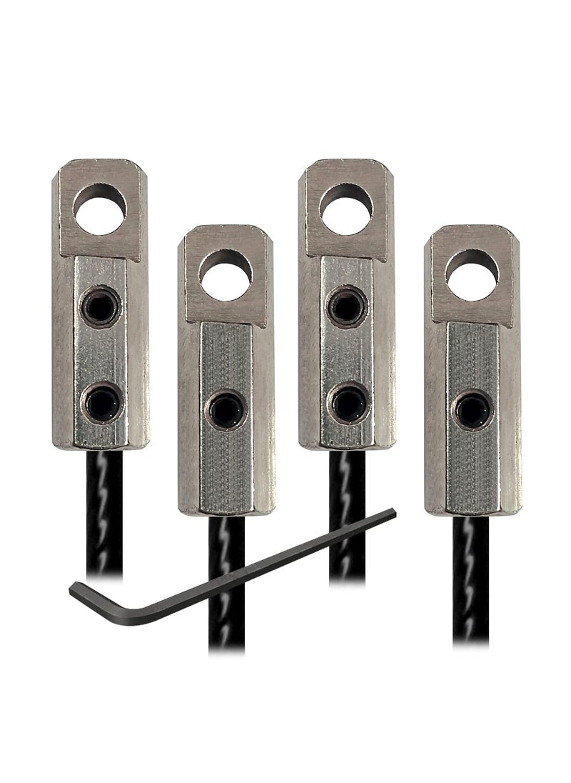 Adwester Gym Wire Lock Set of 4 pcs Made with aprox 85g Heavy and Solid Single Metal Piece 3 Screws Safety with 1 Allen Key