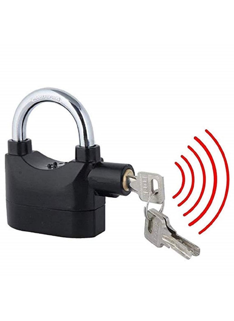 REVALS Alarm Lock System Waterproof Black AntiTheft Siren 110DBA Security Alarm Anti Potong Padlock for Universal Use Bicycle Bike Door Window Shackle Lock with 3Keys