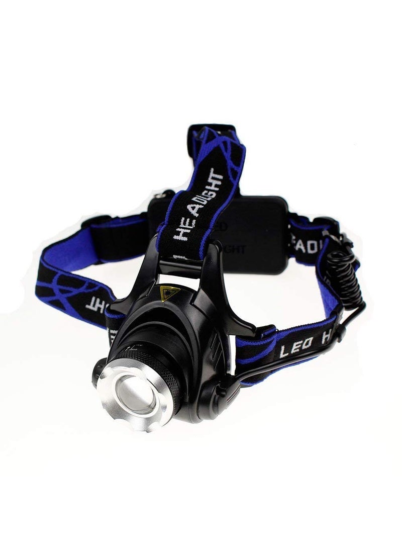 ONTRIP Rechargeable Head Torch Hands Free Head Flashlight LED Head Lamp Spotlight for Camping Fishing Running Cycling Super Bright Headlamp Light Black
