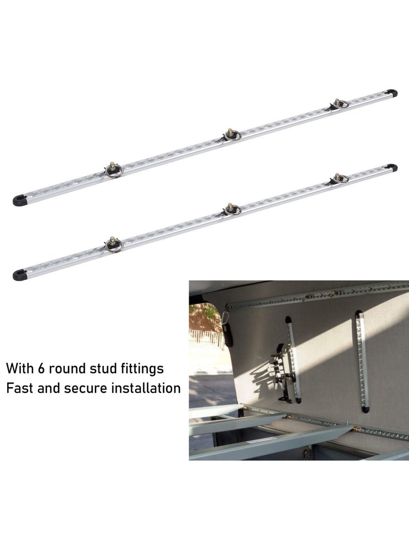 1 Pair Aluminum L Track Rail 100cm Cargo Securing Lashing Rail L Track Tie Down System Kit with Round Stud Fittings