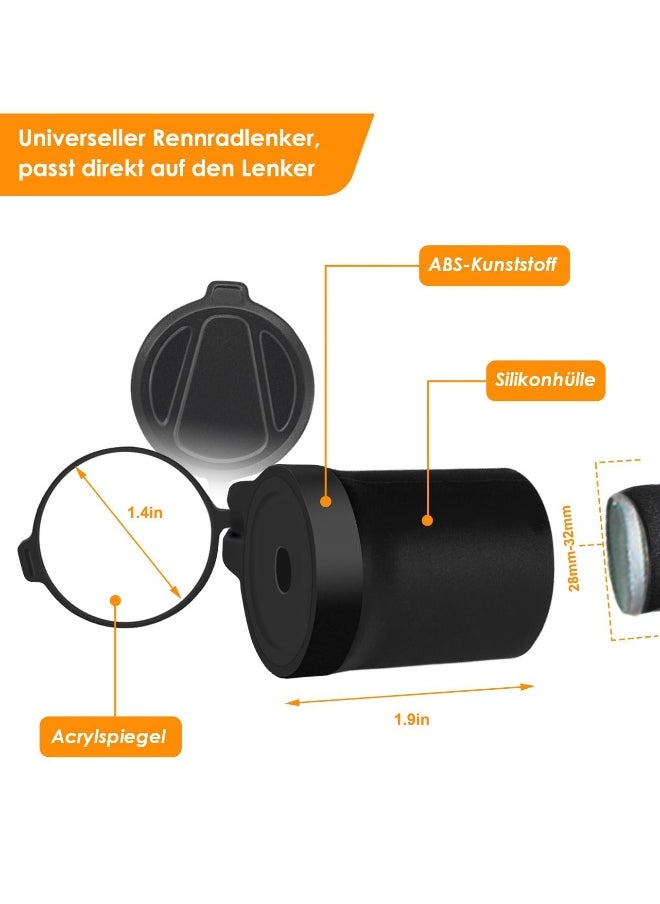 Universal Foldable Bicycle Handlebar Mirror with 360 Degree Rotation for Road Bikes - Compact Rear View Cycling Accessory