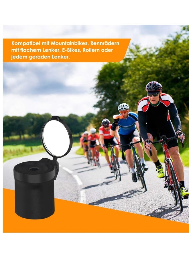 Universal Foldable Bicycle Handlebar Mirror with 360 Degree Rotation for Road Bikes - Compact Rear View Cycling Accessory