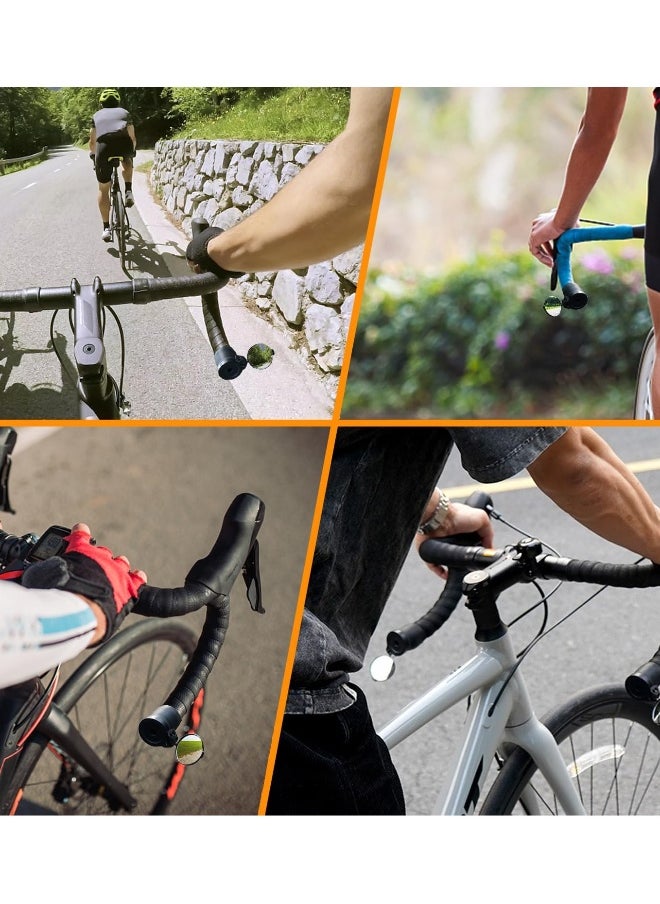 Universal Foldable Bicycle Handlebar Mirror with 360 Degree Rotation for Road Bikes - Compact Rear View Cycling Accessory