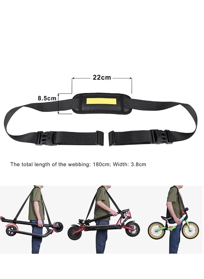 Kick Scooter Shoulder Strap Carrying Strap for Kids Bike Electric Scooter Foldable Bicycle Adjustable Strap Easy Travel