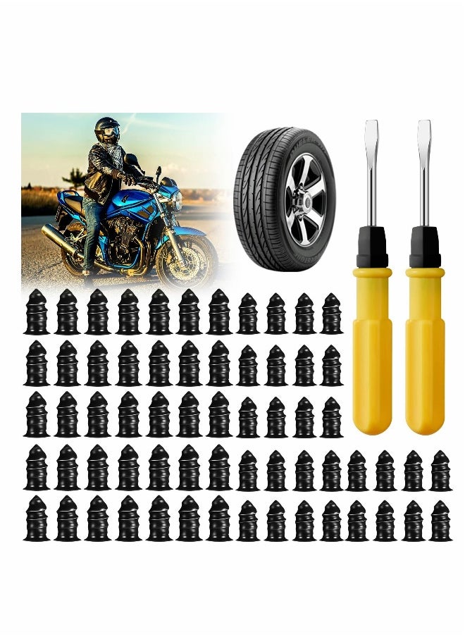 Tire Repair Rubber Nail with Screwdriver, 62Pcs Car Screws Auto Motorcycle Vacuum Nails Self Service Fast Tools