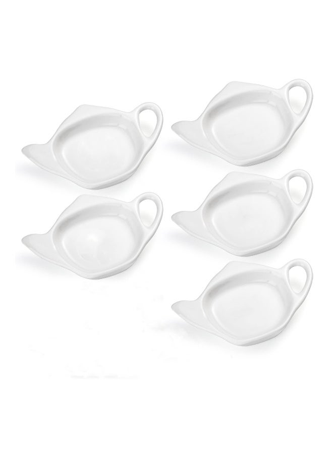 SYOSI 5 Pcs Tea Bag Holder for Used Tea Bag, Teapot Shaped Tea Bag Coasters, Keep Your Tea Time Tidy and Organized with Tea Bag Saucers