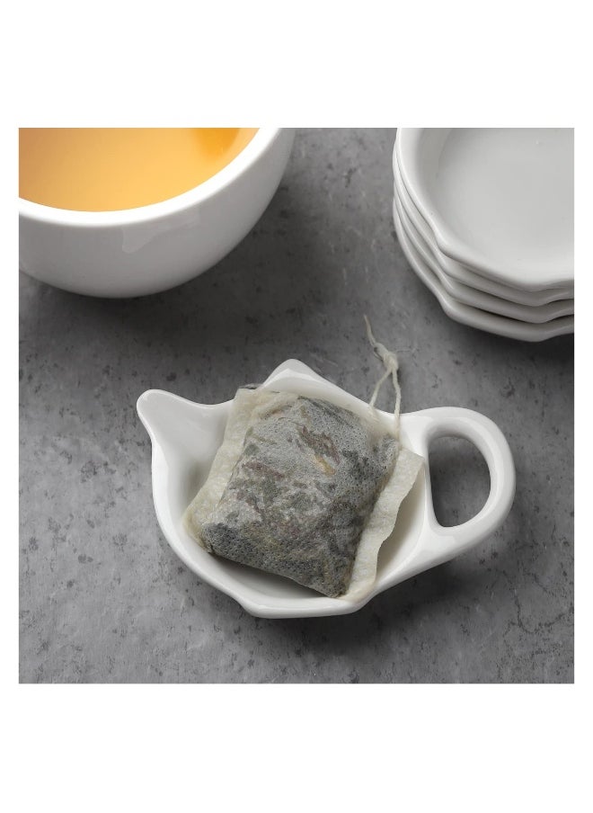 SYOSI 5 Pcs Tea Bag Holder for Used Tea Bag, Teapot Shaped Tea Bag Coasters, Keep Your Tea Time Tidy and Organized with Tea Bag Saucers