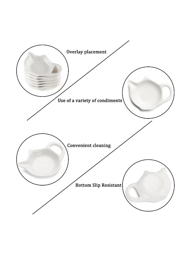 SYOSI 5 Pcs Tea Bag Holder for Used Tea Bag, Teapot Shaped Tea Bag Coasters, Keep Your Tea Time Tidy and Organized with Tea Bag Saucers
