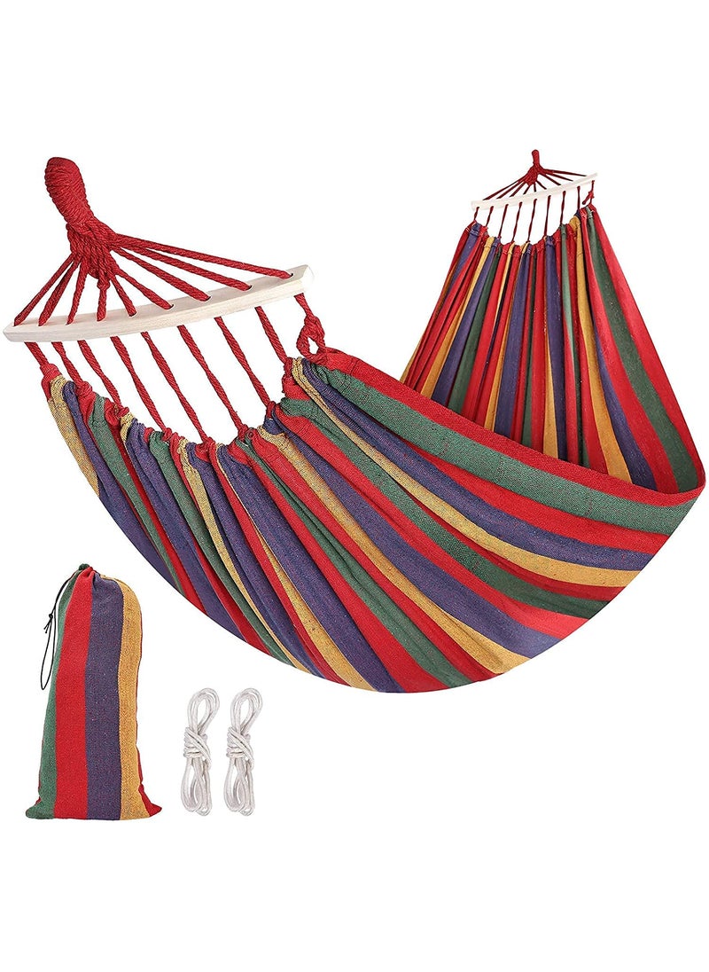 COSKIRA Camping Hammock Outdoor Garden Camping Outdoor Portable Hammock Thickened Widened Suitable Tourism Beach Balcony Rope Hammock Bearing