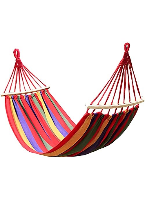 COSKIRA Camping Hammock Outdoor Garden Camping Outdoor Portable Hammock Thickened Widened Suitable Tourism Beach Balcony Rope Hammock Bearing
