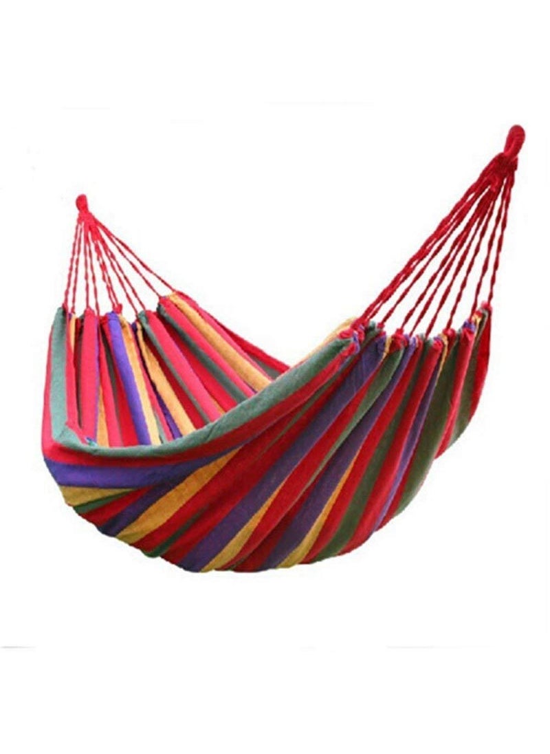 Luxafare Outdoor Beach Garden Camping Canvas Fabric Portable Curved Strip Ultralight Hammocks2 Person