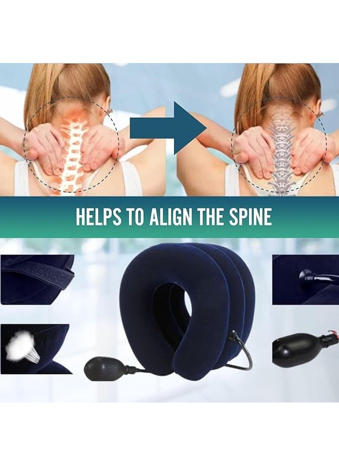 RP ENTERPRISE pars Neck Traction Air Bag with 3 Layer Inflatable Pillow for Neck Support and Relaxation