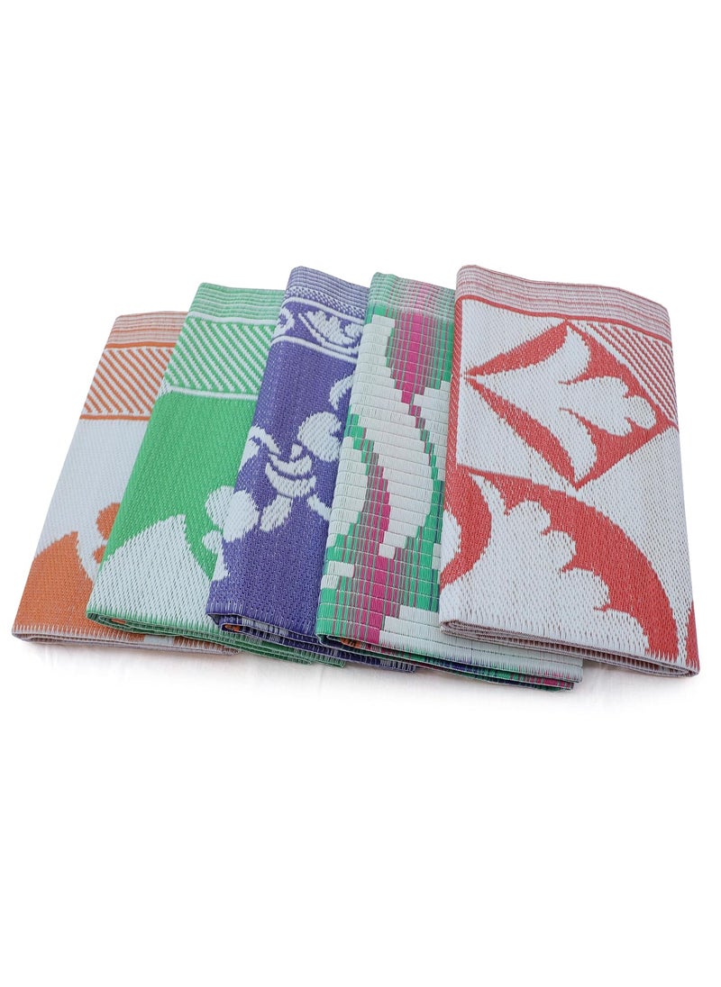 RED CRUSH Multipurpose Reversible Plastic Chatai Mats 6x9 feet for Home Picnic Travel Sitting on Floor Foldable Chatai Mat Multi
