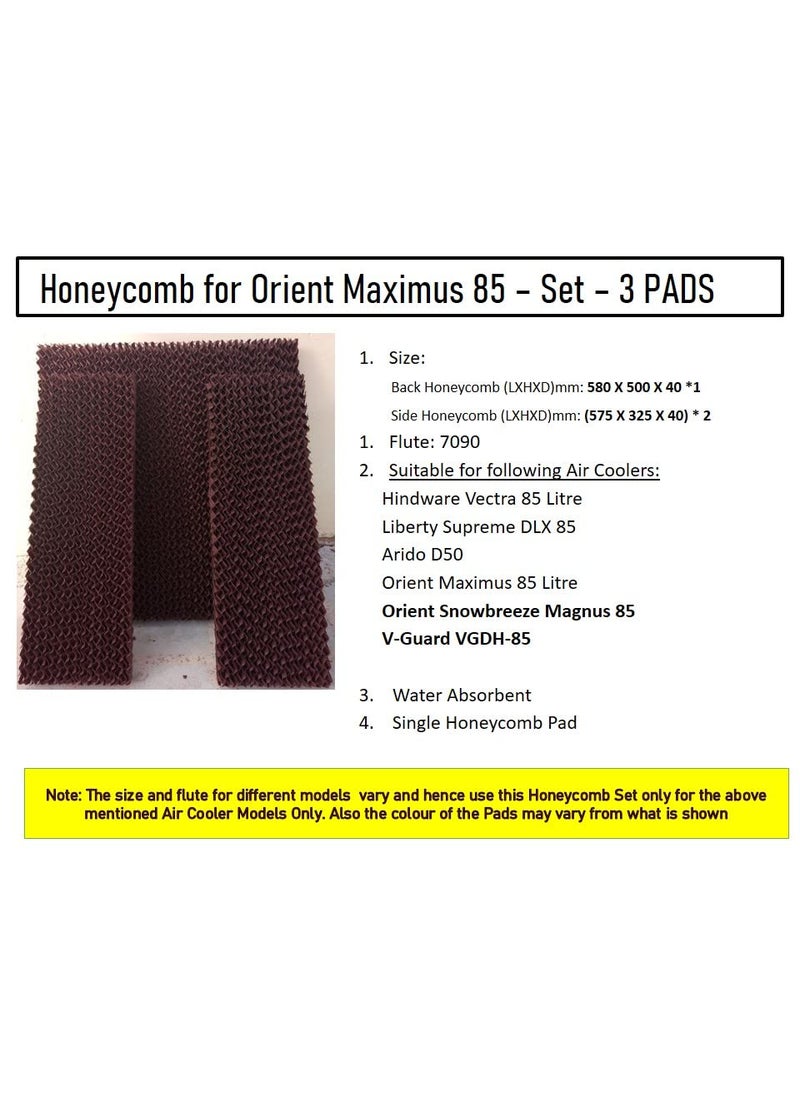 HAVAI Honeycomb Pad Set of 3 for Orient Maximus 85 Litre Desert Cooler