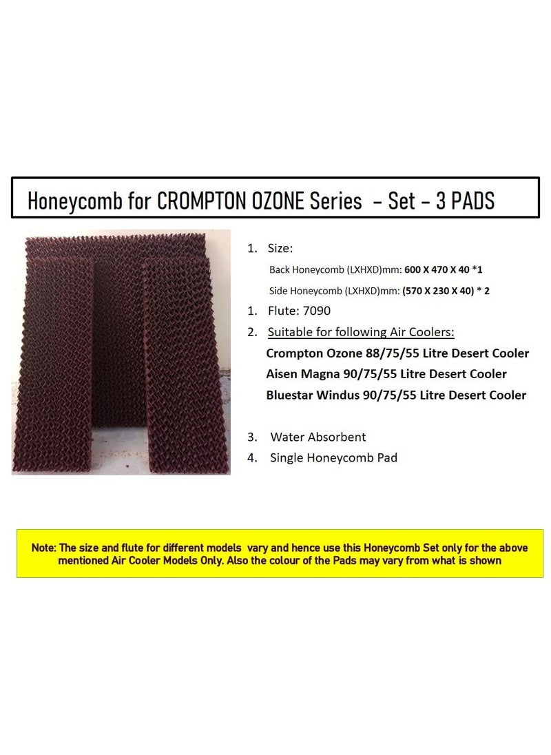 HAVAI Honeycomb Pad Set of 3 for Aisen Magna 75 Litre Desert Cooler