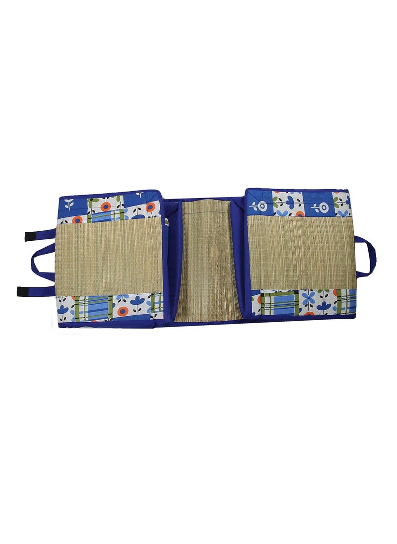 KALA DARSHAN CRAFTS BAZAAR Foldable Mat Korai River Grass Chatai 91 X 198 cm Product Magic with 30MM Soft Foam Comfert Mattress