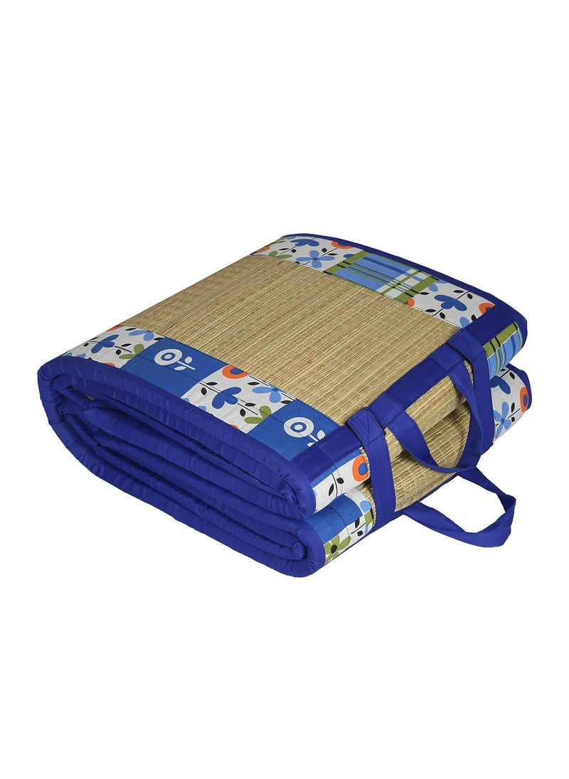 KALA DARSHAN CRAFTS BAZAAR Foldable Mat Korai River Grass Chatai 91 X 198 cm Product Magic with 30MM Soft Foam Comfert Mattress