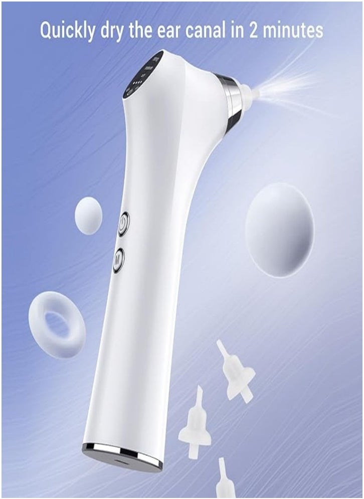 Home intelligent constant temperature ear dryer, 3 wind speeds, dry and protect the ear canal, 3 types of earplugs, suitable for babies and adults
