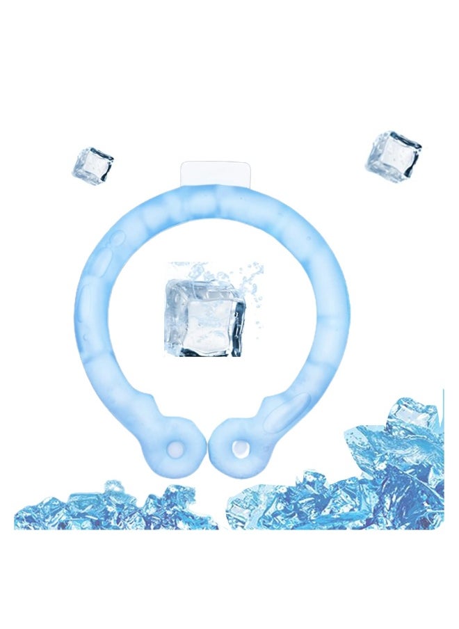 Neck Cooling Tube, Wearable Cooling Neck Wraps, Relief for Hot Flashes and Summer Heat, Ice Cooling Neck Tube for Outdoor Indoor Hot Flashes, Reusable Neck Cooler (Blue)