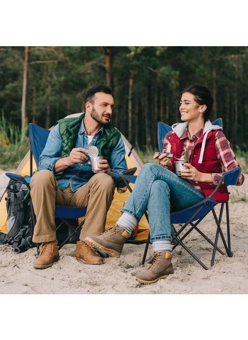 NYTRYD Folding Camping Chair Lightweight and Portable Outdoor Chairs Max Load Capacity 100kg Suitable Comfy Chair with Cup Holder and Armrests for Camping Beach Fishing BBQ NY03